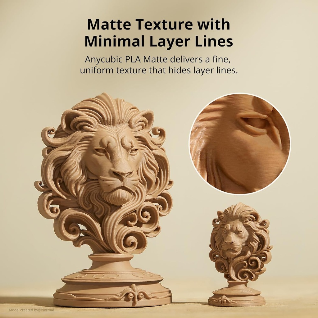 Anycubic PLA Matte Filament Grey 1Kg. Ideal Usage: Architectural models, photography props (where glare must be avoided)