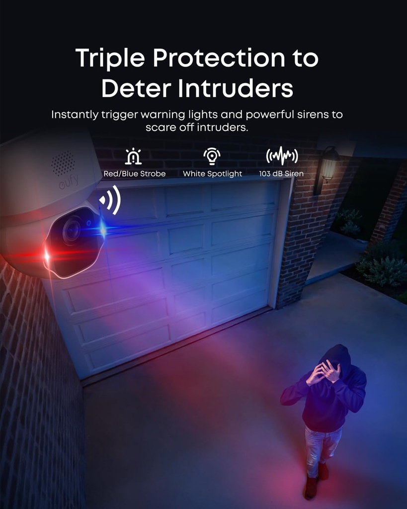 Anker Eufy Security Camera Kit E42 2 x 4K PTZ + Solar Panel + HB3