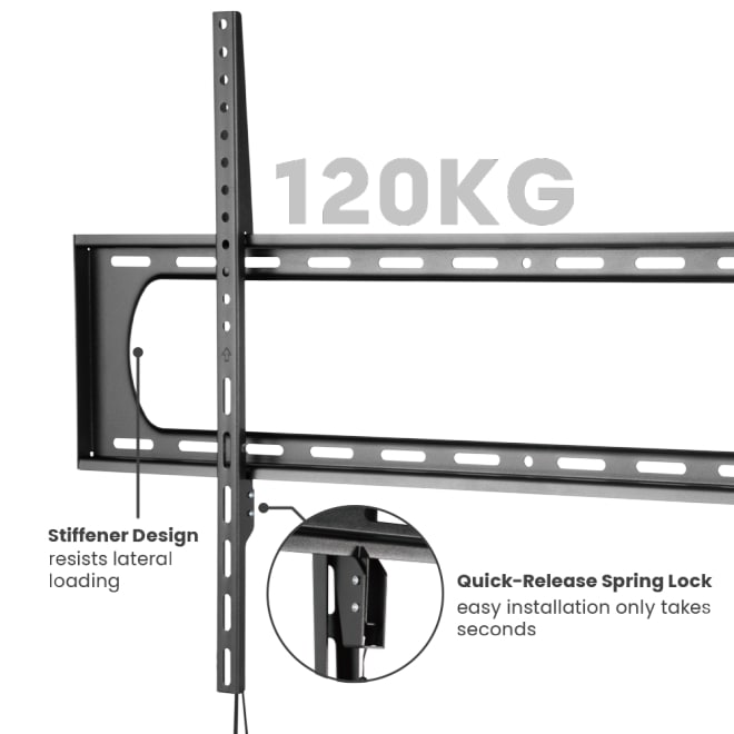 Brateck Fixed Heavy Duty TV Mount Max Vesa 900x600 Max Weight 120kg LP73-69F