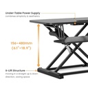 Brateck DWS15-01E Electric Sit Stand Workstation Max Height 48cm