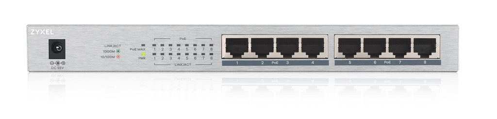 Zyxel Switch PoE Gigabit 8PoE 60W GS1008-HP UK Plug