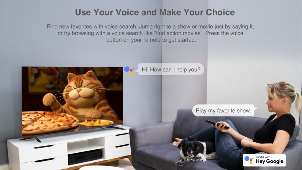 Dahua LTV43-SG200 43'' Full HD Google TV with HDR10, Dolby Digital Plus & Voice Control Remote