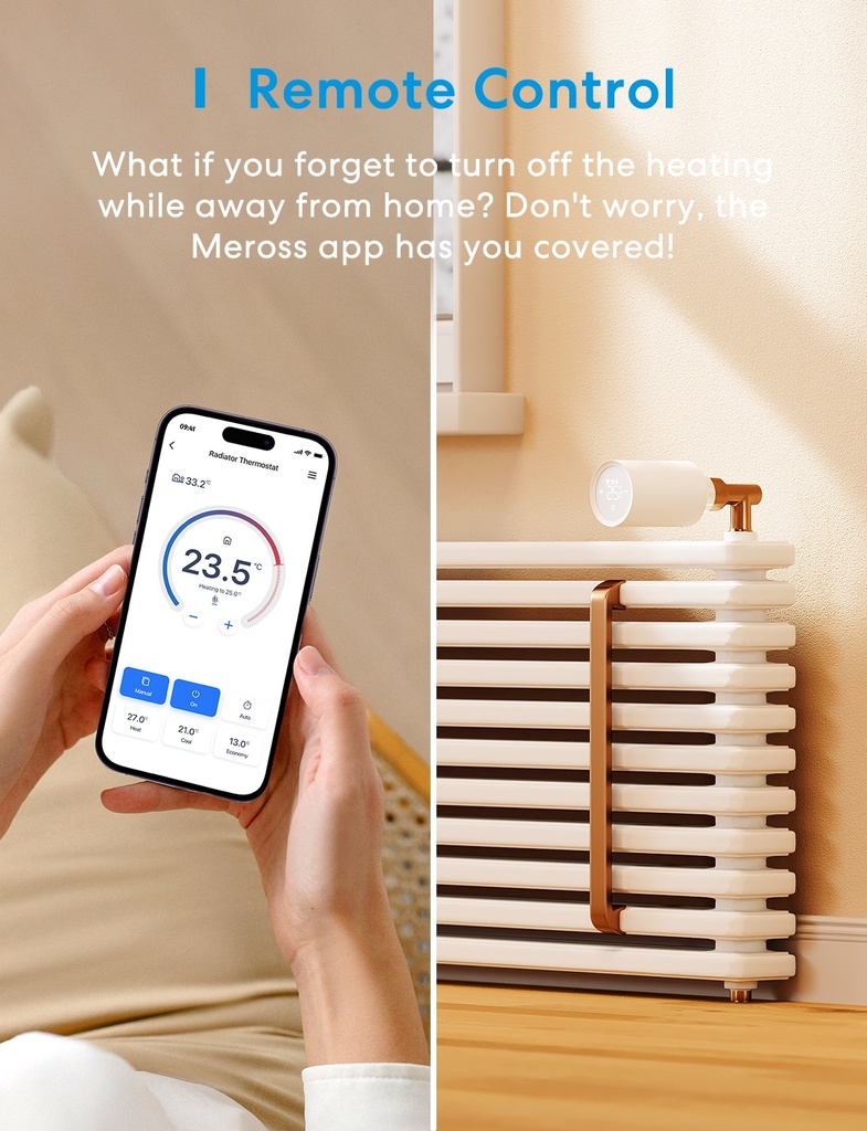 Meross Homekit Smart Wi-Fi Thermostat Valve MTS150HK-EU
