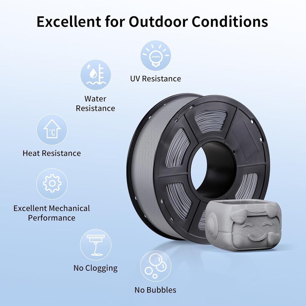 Anycubic ASA Filament Grey 1Kg. Ideal Usage: Outdoor sensor housings, marine equipment, car exterior parts, and garden f