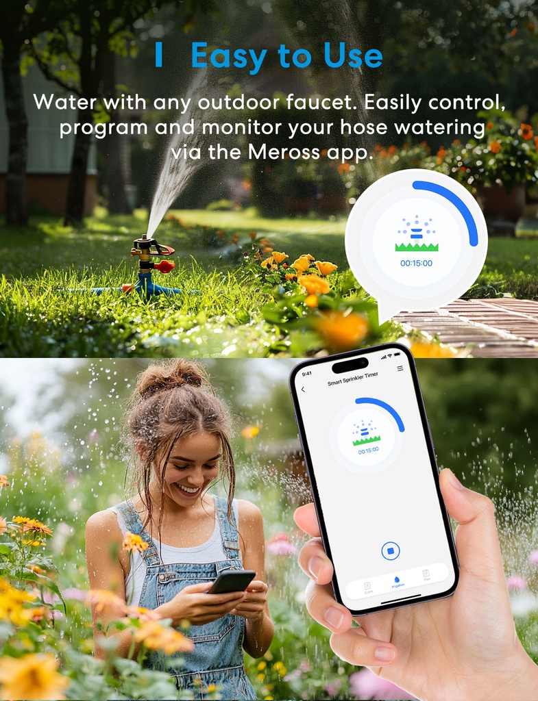Meross Homekit Smart Wi-Fi Sprinkler Timer (Water Irrigation ) MST100HK-EU