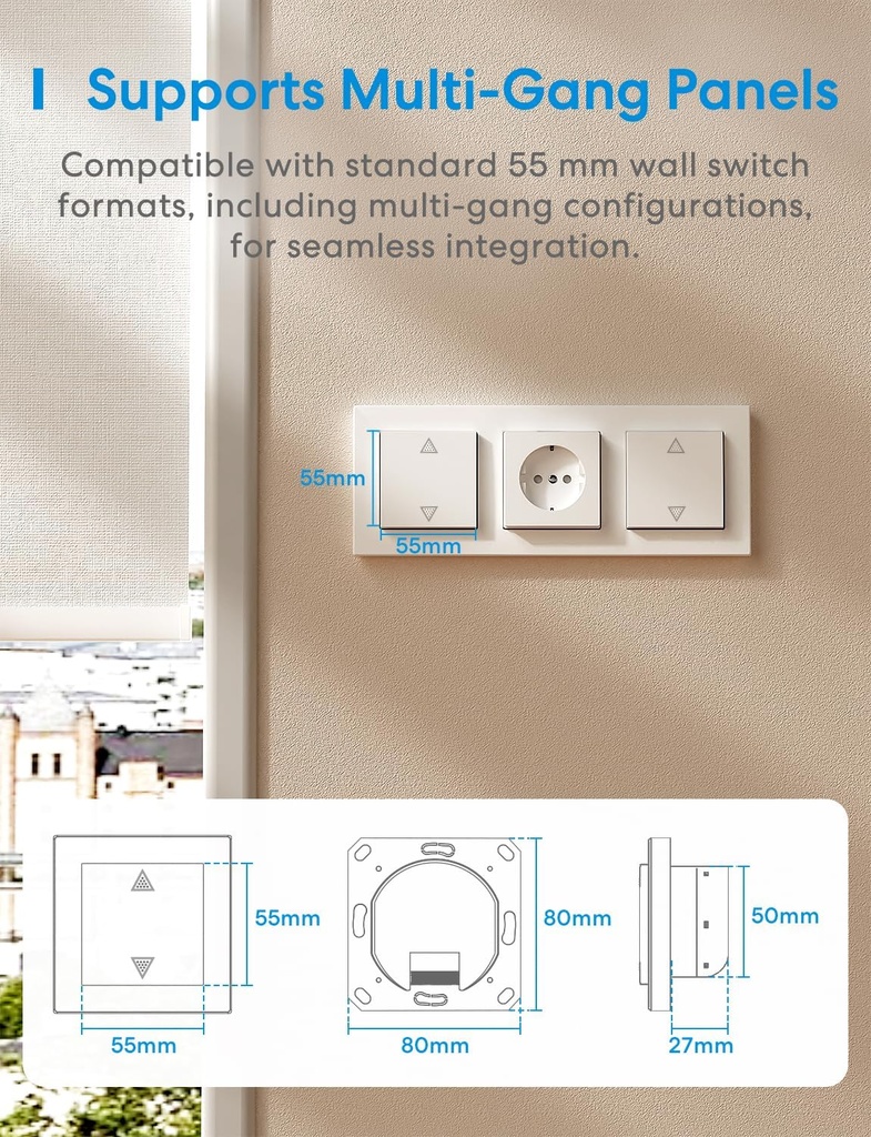 Meross Homekit Smart Wi-Fi Roller Shutter 5A Mechanical (Matter) MRS105
