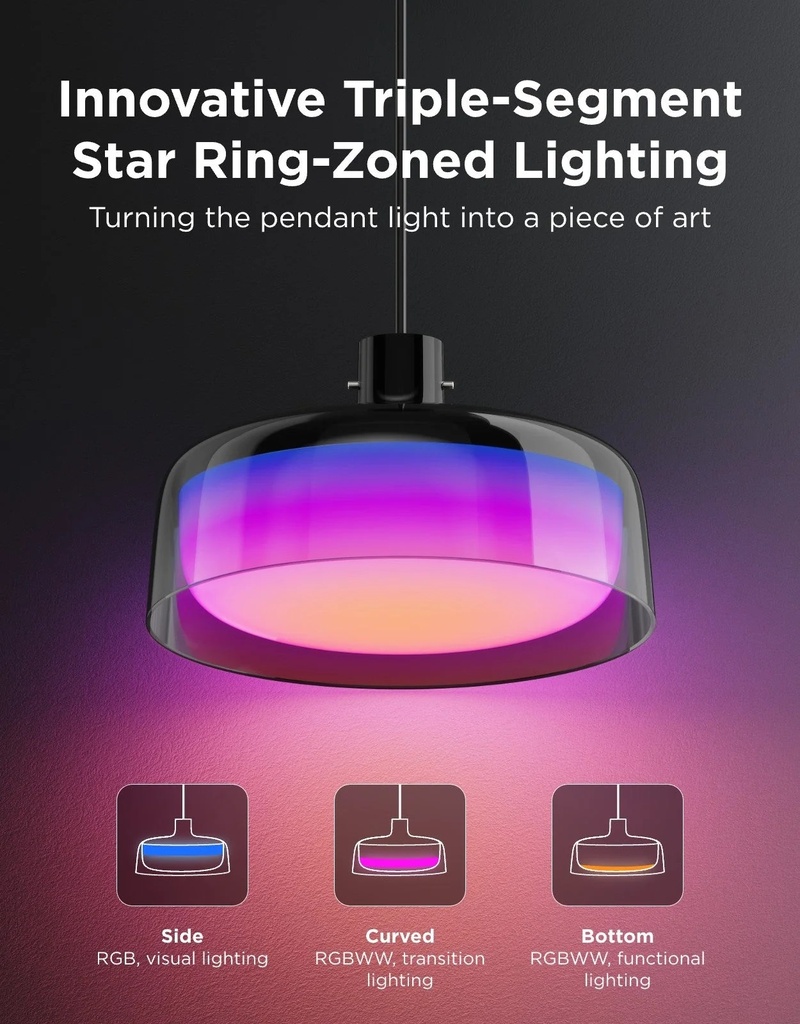 Govee Lamp Ceiling Smart LED Pendant Light RGBICWW + RGBICWW H60C13F1