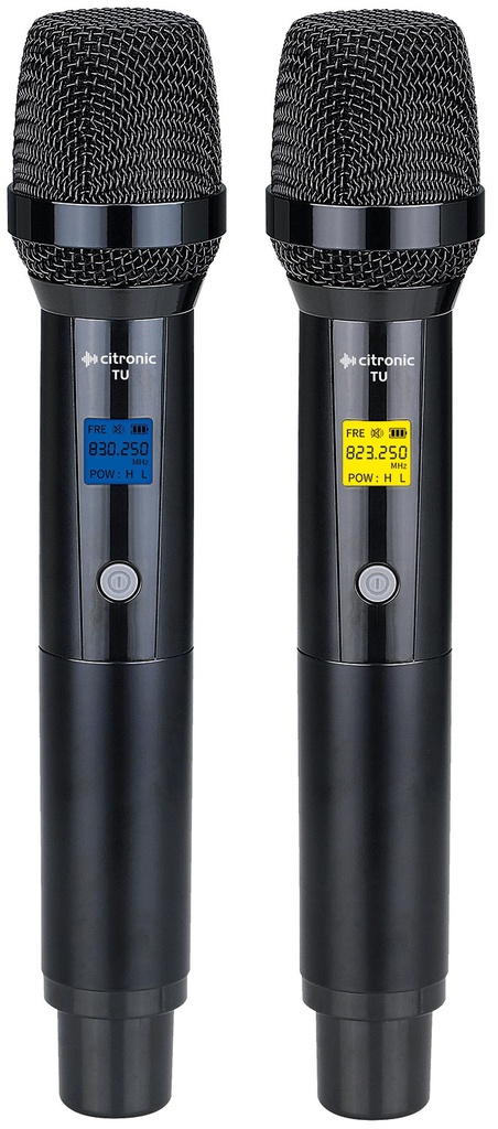 Citronic TU2-H True Diversity Multi-UHF Dual Handheld Wireless Microphones 171.033UK