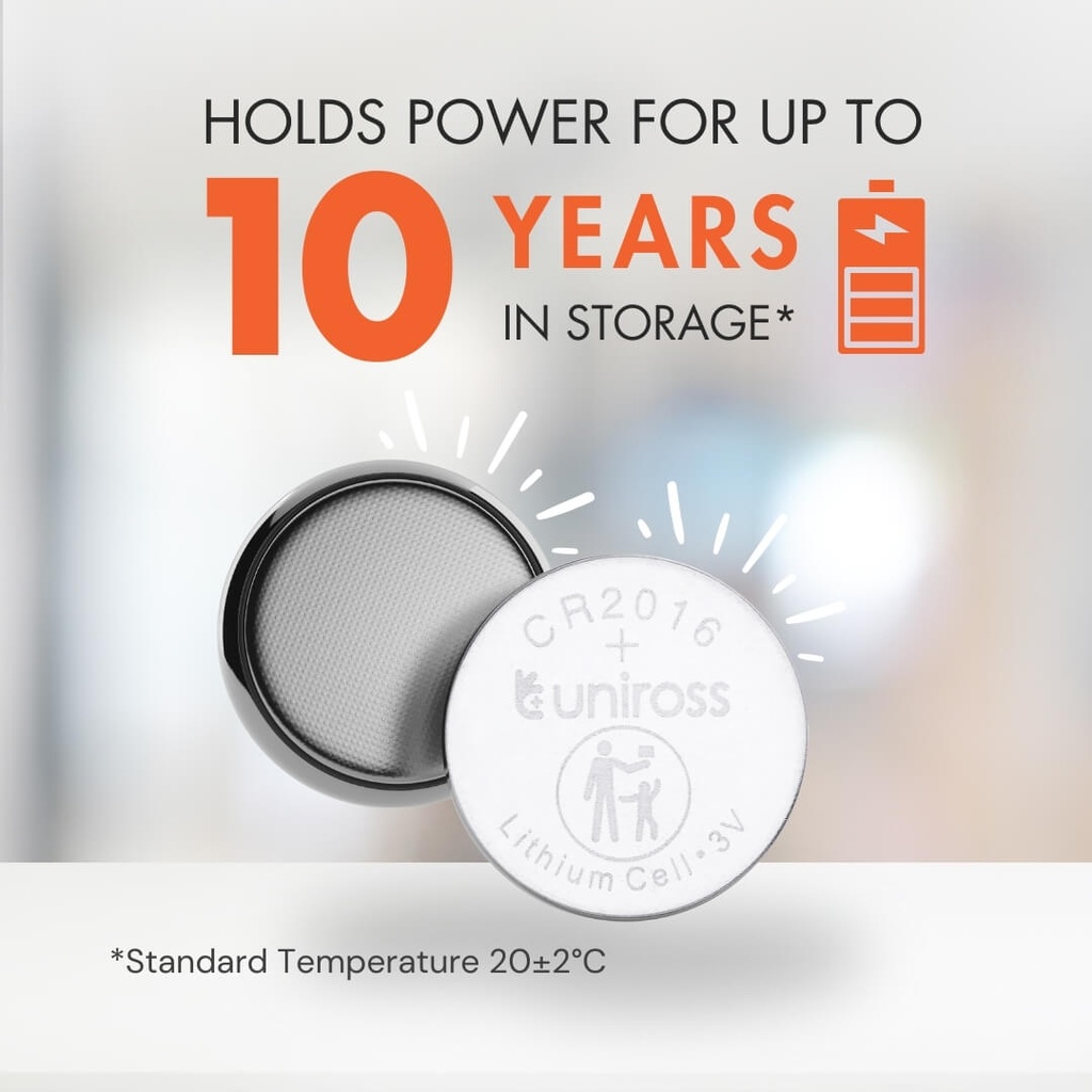 Uniross Lithium-Button Cell CR2016HP High Power (5pack)