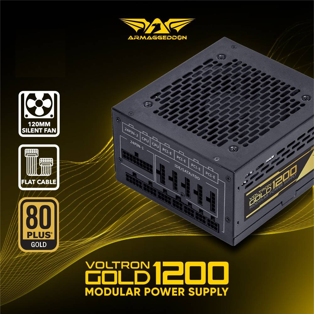 Armaggeddon Gaming PSU 1200W Modular & Certified 80+ VOLTRON GOLD 1200 Black