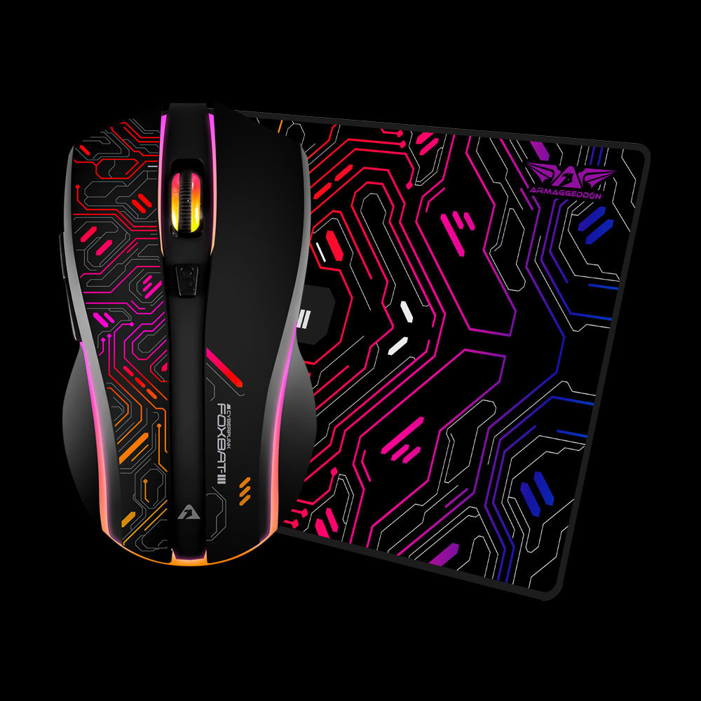 Armaggeddon Gaming Mouse Wired+2.4G Recharge FOXBAT-III CYBERPANK Black