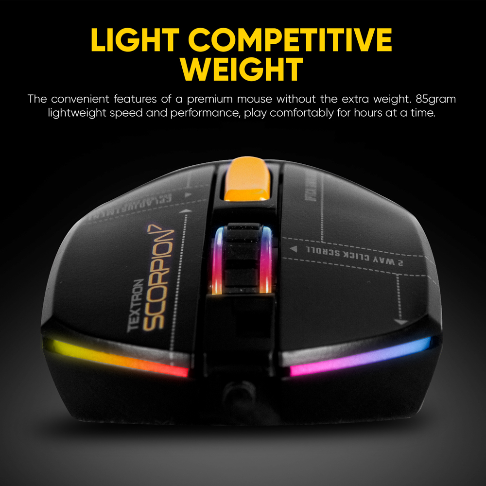 Armaggeddon SCORPION 7 Lite Wired Programmable RGB Gaming Mouse 12800 CPI