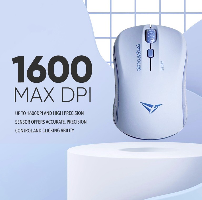 Alcatroz Mouse Wireless & Bluetooth Silent AIRMOUSE DUO 3 White