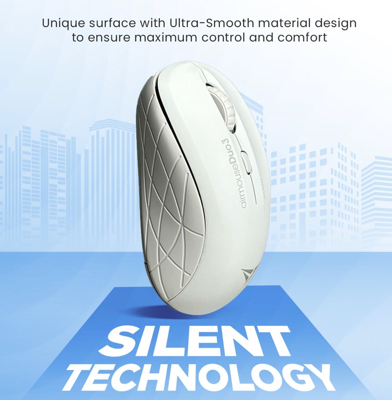 Alcatroz Mouse Wireless & Bluetooth Silent AIRMOUSE DUO 3 White
