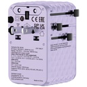 Verbatim Charger Travel Adapter 100W 2xC 2xA 1xRetractable USB-C Purple
