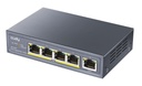 Cudy Switch PoE Gigabit 4PoE + 1GbE Uplink 60W GS1005P