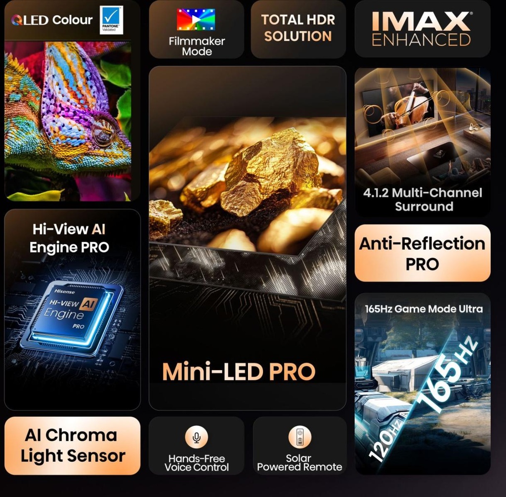 Hisense 65U8Q 65'' 4K Smart QLED MINI LED 165Hz Gaming TV