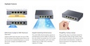 Cudy Switch PoE Gigabit 4PoE + 1GbE Uplink 60W GS1005P