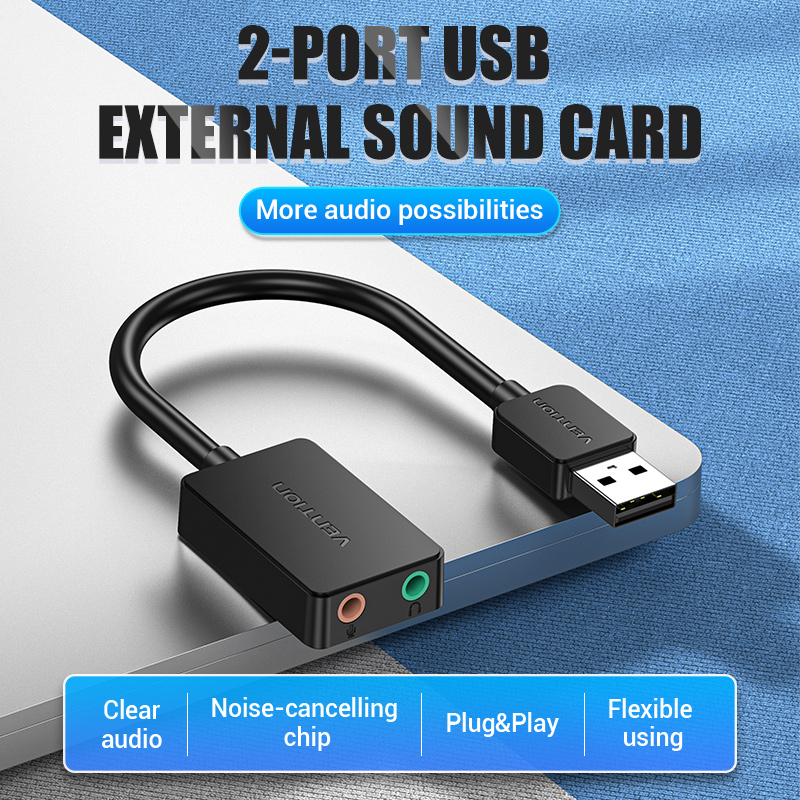 Vention AUDIO CONVERTER USB-A to 2x3.5mm 1.0m Cable CDYBF
