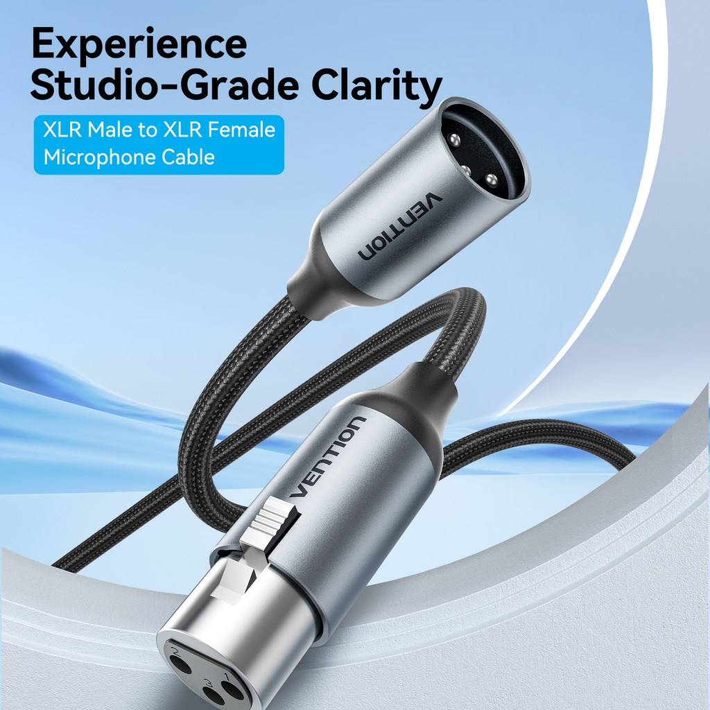 Vention AUDIO XLR M-F Cable Braided-Metal 3.0m BKHHI