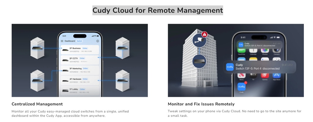 Cudy Switch Gigabit Ethernet Cloud Easy-Managed 8-Port + 2SFP GS108ES2