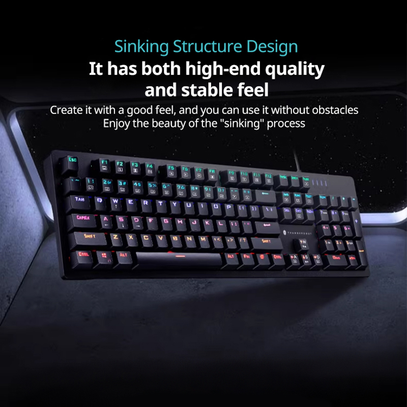 Thunderobot K104 Wired Mechanical Keyboard Blue switch Black
