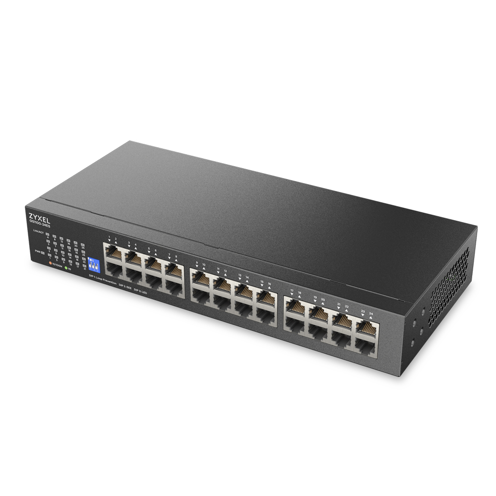 Zyxel Switch Gigabit Ethernet 24-Port R/M UK Plug GS1100-24ES