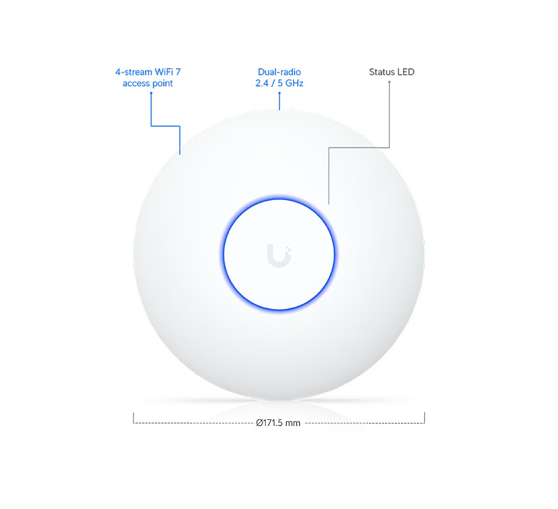 Ubiquiti UniFi 7 Lite Wi-Fi 7 Ceiling Access Point U7-Lite