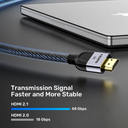 Unitek HDMI 2.1 Cable 8K60Hz Braided 3.0m C11093RGY-3M