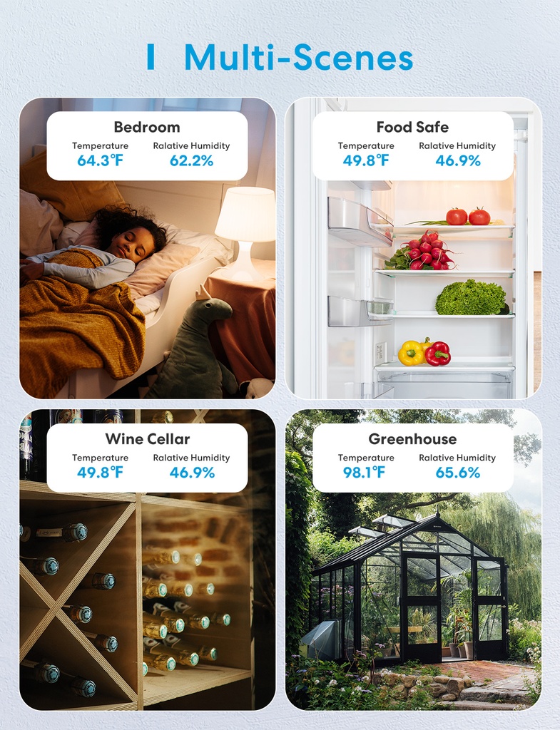 Meross Homekit Smart Temperature and Humidity Sensor MS100FH-UK