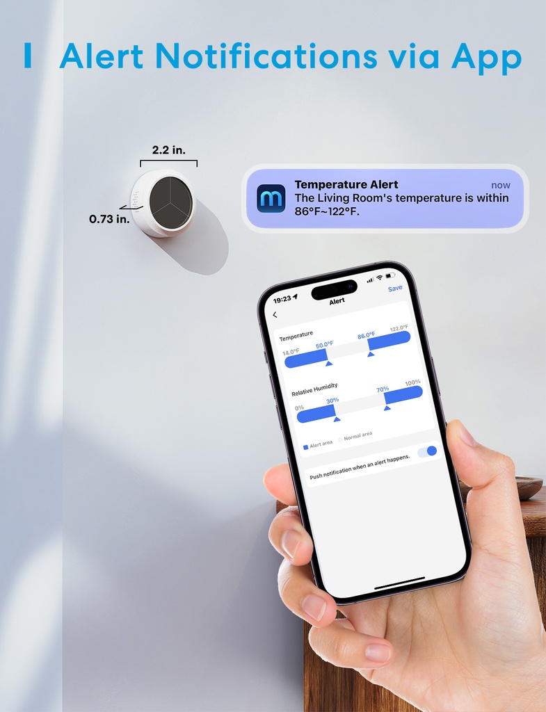 Meross Homekit Smart Temperature and Humidity Sensor MS100FH-UK