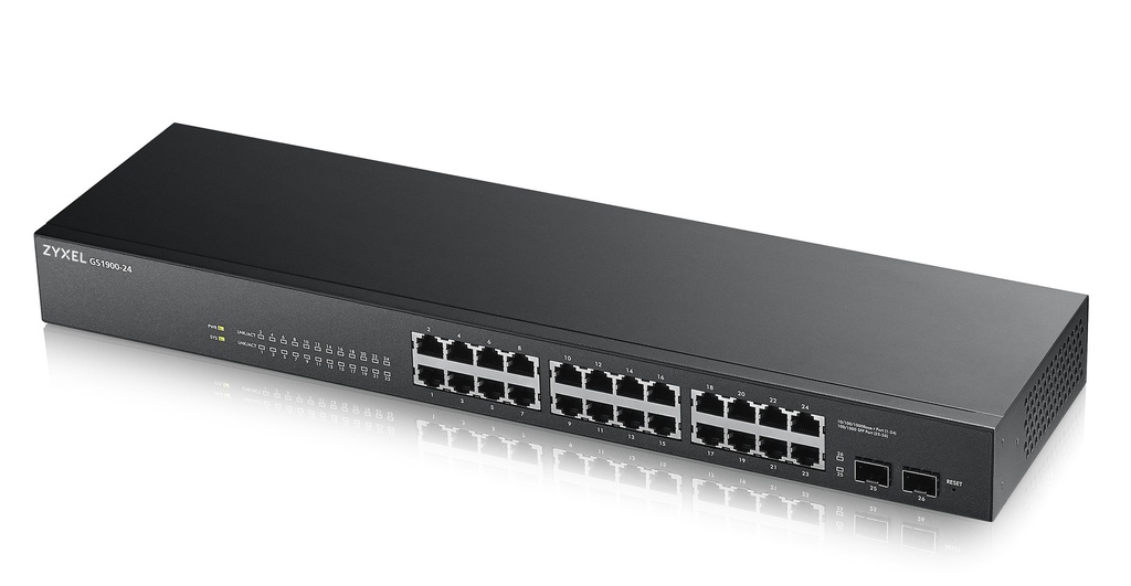 Zyxel Switch Gigabit Ethernet Managed 24-Port + 2SFP GS1900-24 UK Plug