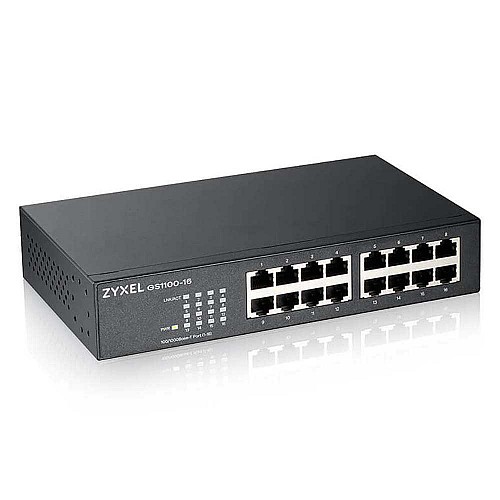 Zyxel Switch Gigabit Ethernet 16-Port R/M UK Plug GS1100-16
