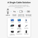 Vention IT Cable USB-C 4.0 M-M 1.0m Braided Aluminium Grey TAVHF