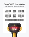 Inateck Barcode Scanner CMOS+CCD 1D/2D Wireless 2.4GHz/Bluetooth USB-A 2600mAh Display Screen Smart Charging Base N6001 