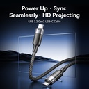 Vention IT Cable USB-C 3.2 Gen2 M-M 2.0m Braided Aluminum Black TRGBH