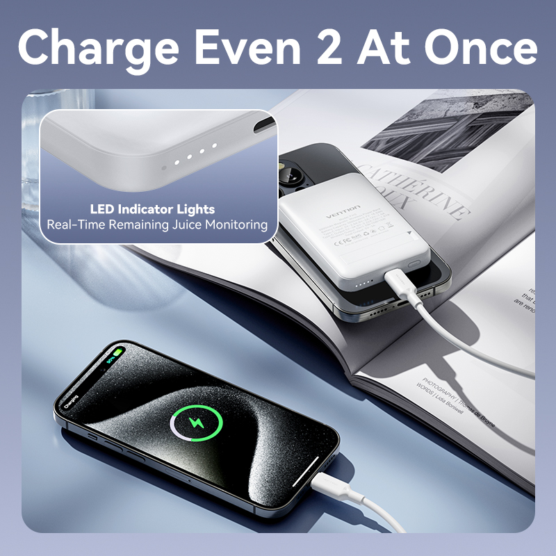 Vention Powerbank Wireless Magnetic 5000mAh 20W Black FHSB0