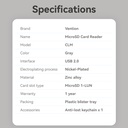 Vention CLMH0 Metal USB-C Card Reader for Micro SD Cards