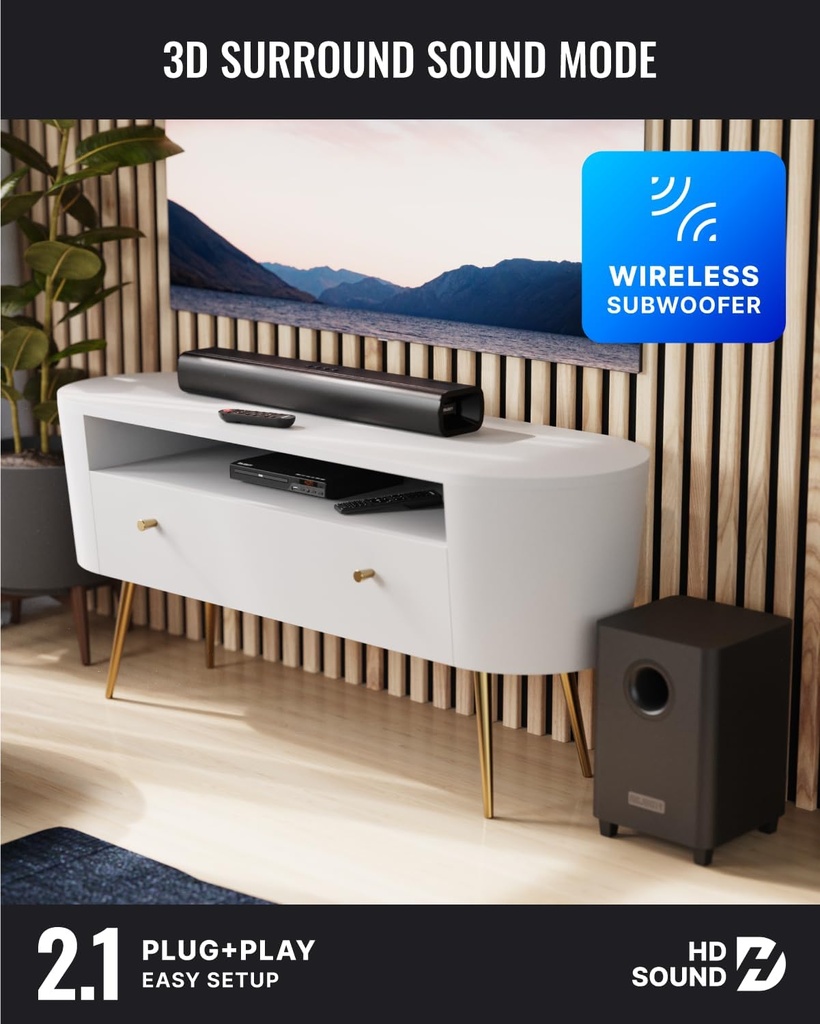 Majority Soundbar NAGA 60 Plus Free 2.1 300W Wireless Subwoofer