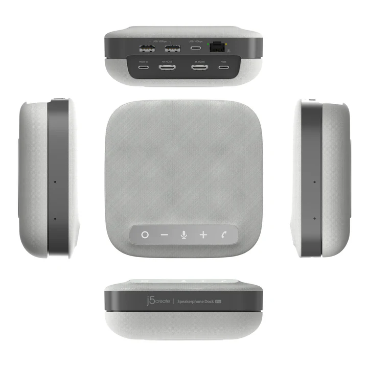j5create Conference Speakerphone USB-C Dock Pro Dual 4K RJ45/USB/PD/MST JCDS337