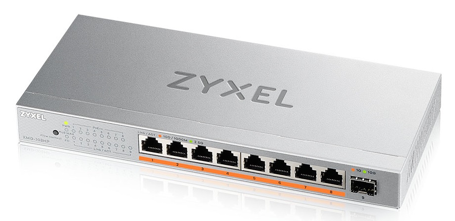 Zyxel Switch PoE Multi-Gig 2.5G 8PoE + 10G SFP+ 100W XMG-108HP
