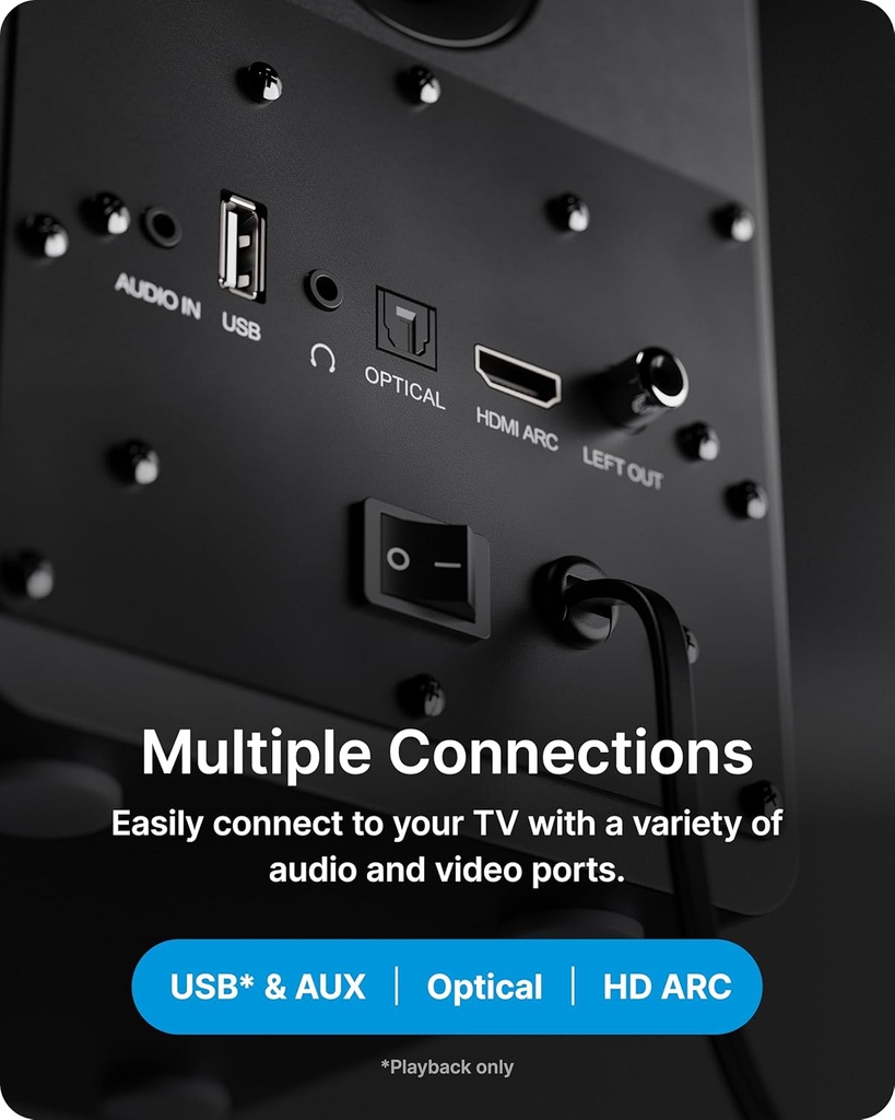 Majority Speakers Active D50X 60W 2.0 BT/USB/Optical/HDMI ARC Black (pair)