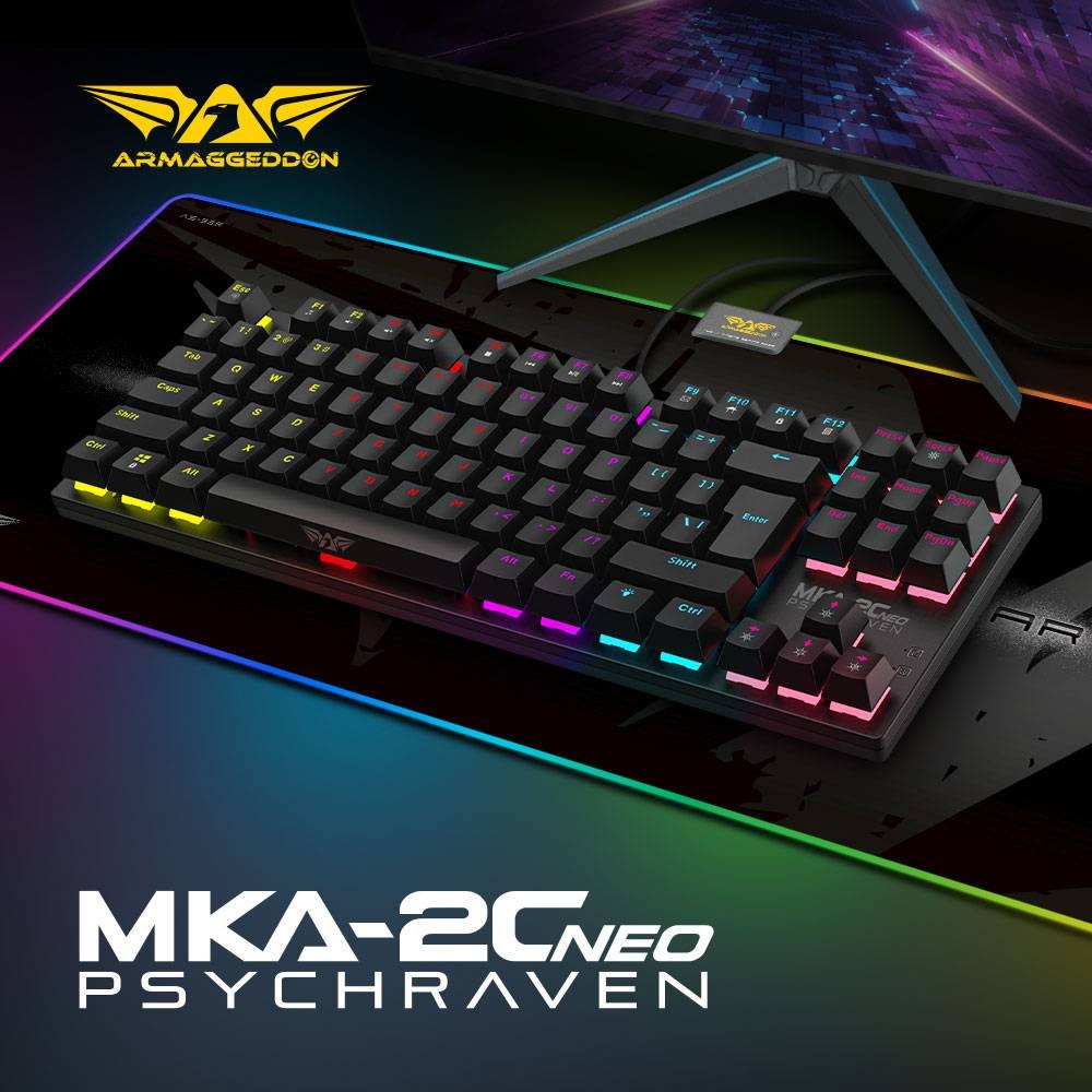 Armaggeddon MKA-2C NEO Black Mechanical Gaming Keyboard 87 Linear Red Keys