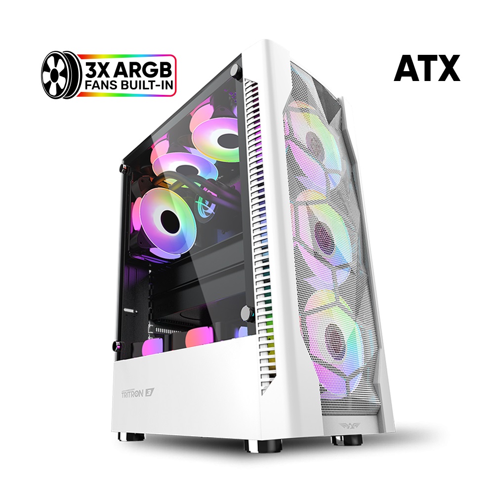 Armaggeddon Gaming Case ATX 3xARGB TRITRON 3 White