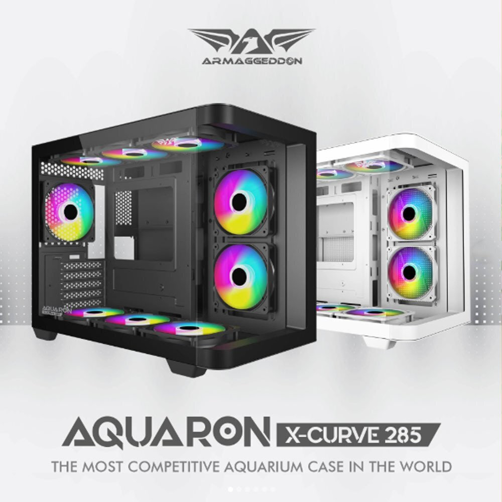Armaggeddon Gaming Case M-ATX AQUARON X-CURVE 285 Black