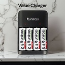 Uniross USB Charger UCU010A for AA/AAA Includes 4xAA Batteries