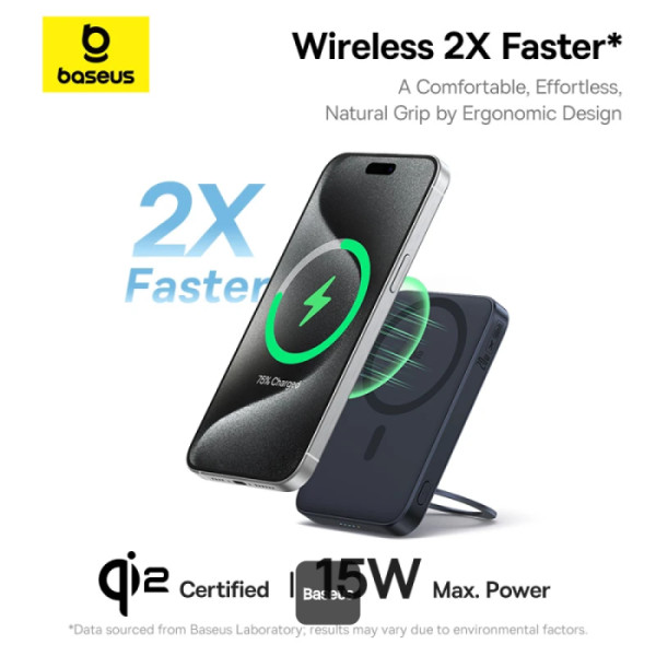 Baseus Powerbank Wireless 20W 5000mAh 15W Qi2+Stand PicoGo