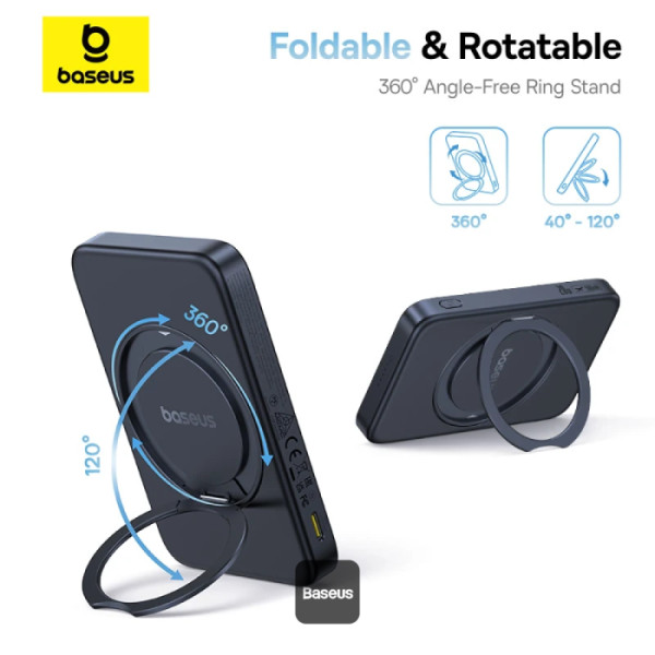 Baseus Powerbank Wireless 20W 5000mAh 15W Qi2+Stand PicoGo