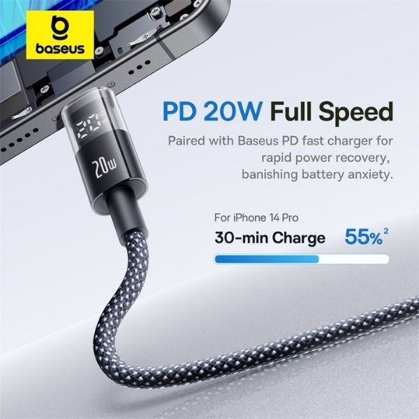 Baseus Cable Lightning to USB-C Display 2 Series Braided 20W 2.0m Black