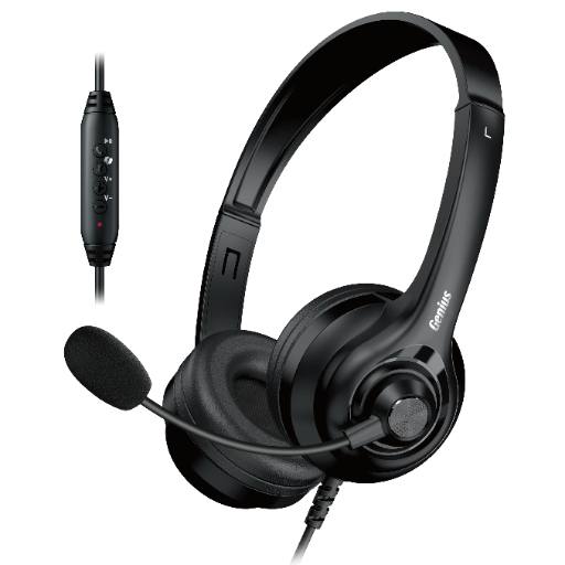 [29585] Genius PC Headset USB-A InLine Control & Ultra Soft Foam Cushions HS-235U AI